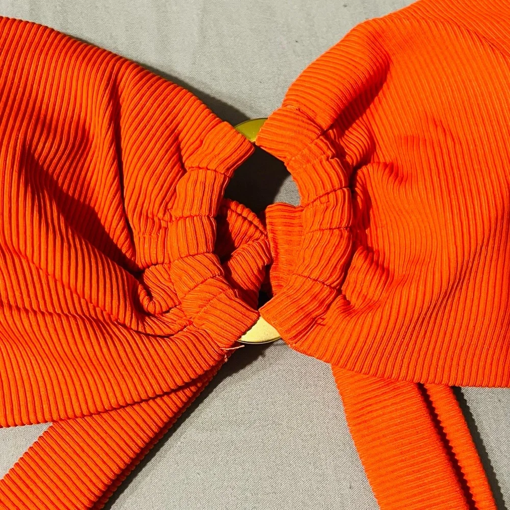 L*SPACE Jasper Top & Rocky Classic Bottoms Bikini Set Pimento Orange Red LARGE - Picture 7 of 12